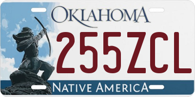 OK license plate 255ZCL