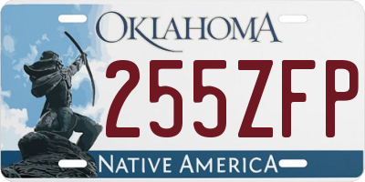 OK license plate 255ZFP