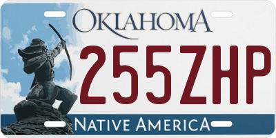 OK license plate 255ZHP