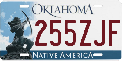 OK license plate 255ZJF