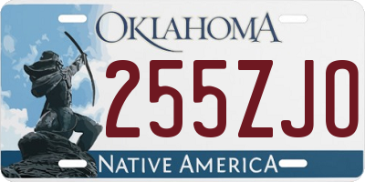 OK license plate 255ZJO