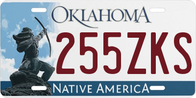 OK license plate 255ZKS