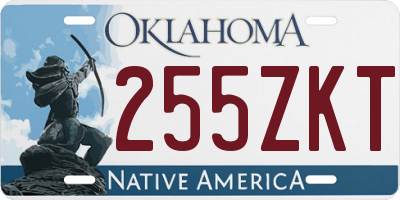 OK license plate 255ZKT