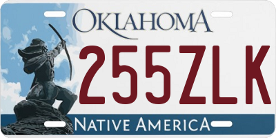 OK license plate 255ZLK