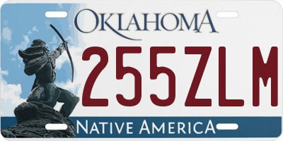 OK license plate 255ZLM