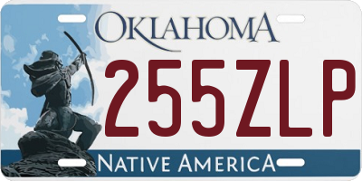 OK license plate 255ZLP
