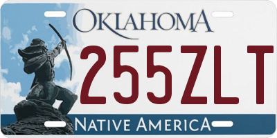 OK license plate 255ZLT