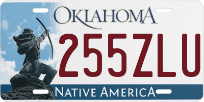 OK license plate 255ZLU