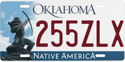 OK license plate 255ZLX