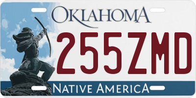 OK license plate 255ZMD