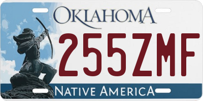 OK license plate 255ZMF