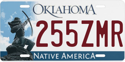 OK license plate 255ZMR