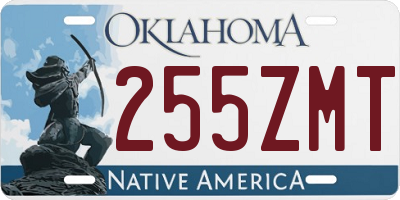 OK license plate 255ZMT