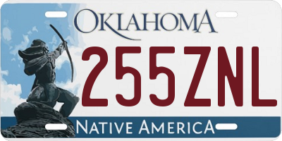 OK license plate 255ZNL