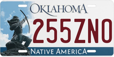 OK license plate 255ZNO