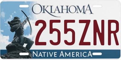 OK license plate 255ZNR