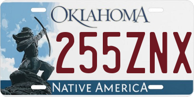 OK license plate 255ZNX