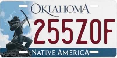 OK license plate 255ZOF