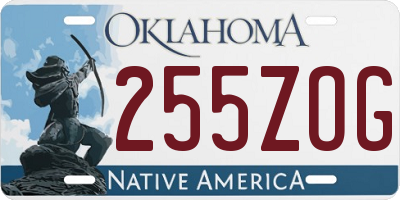 OK license plate 255ZOG