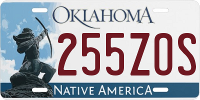 OK license plate 255ZOS