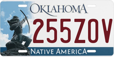 OK license plate 255ZOV