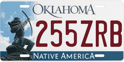 OK license plate 255ZRB