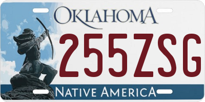 OK license plate 255ZSG