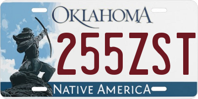 OK license plate 255ZST