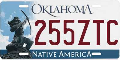OK license plate 255ZTC