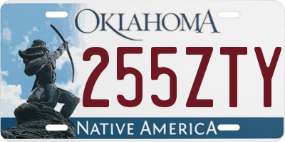 OK license plate 255ZTY