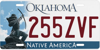 OK license plate 255ZVF