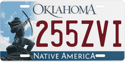 OK license plate 255ZVI