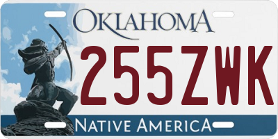 OK license plate 255ZWK