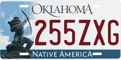 OK license plate 255ZXG