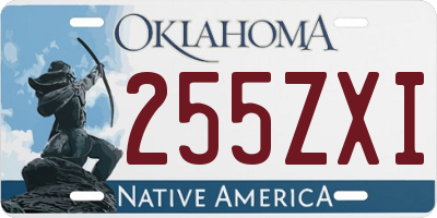 OK license plate 255ZXI