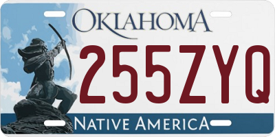 OK license plate 255ZYQ