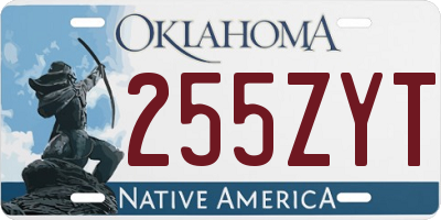 OK license plate 255ZYT