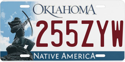 OK license plate 255ZYW