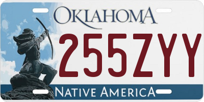 OK license plate 255ZYY