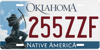 OK license plate 255ZZF