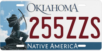 OK license plate 255ZZS