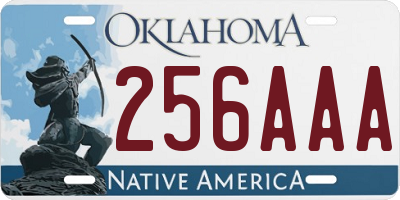 OK license plate 256AAA