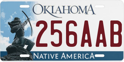 OK license plate 256AAB