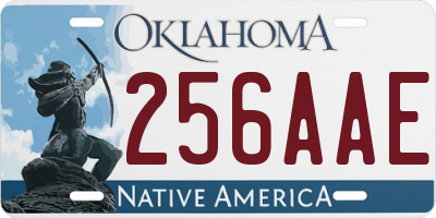 OK license plate 256AAE