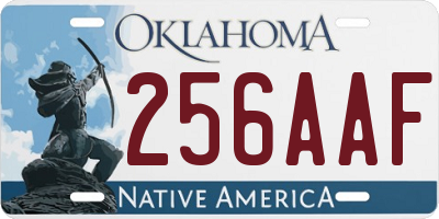 OK license plate 256AAF