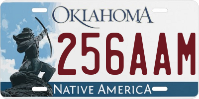 OK license plate 256AAM