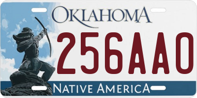 OK license plate 256AAO