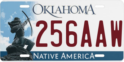 OK license plate 256AAW