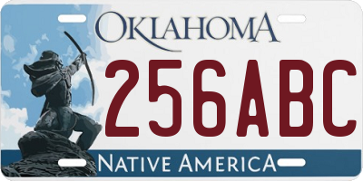 OK license plate 256ABC