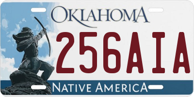 OK license plate 256AIA